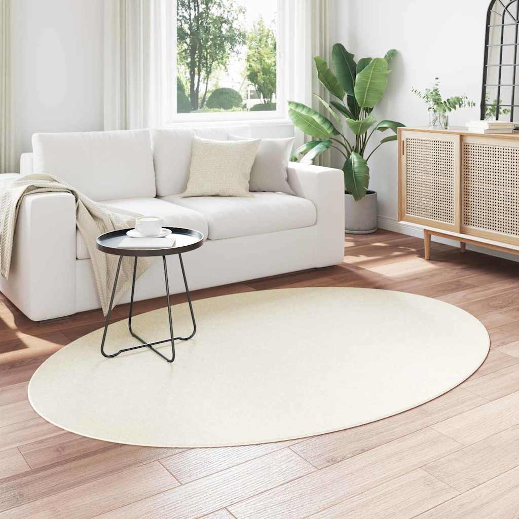 Χαλιά χώρου Ωοειδής HUARTE Κρεμ 140 x 200 cm 100% Πολυεστέρας - Pakobazaar