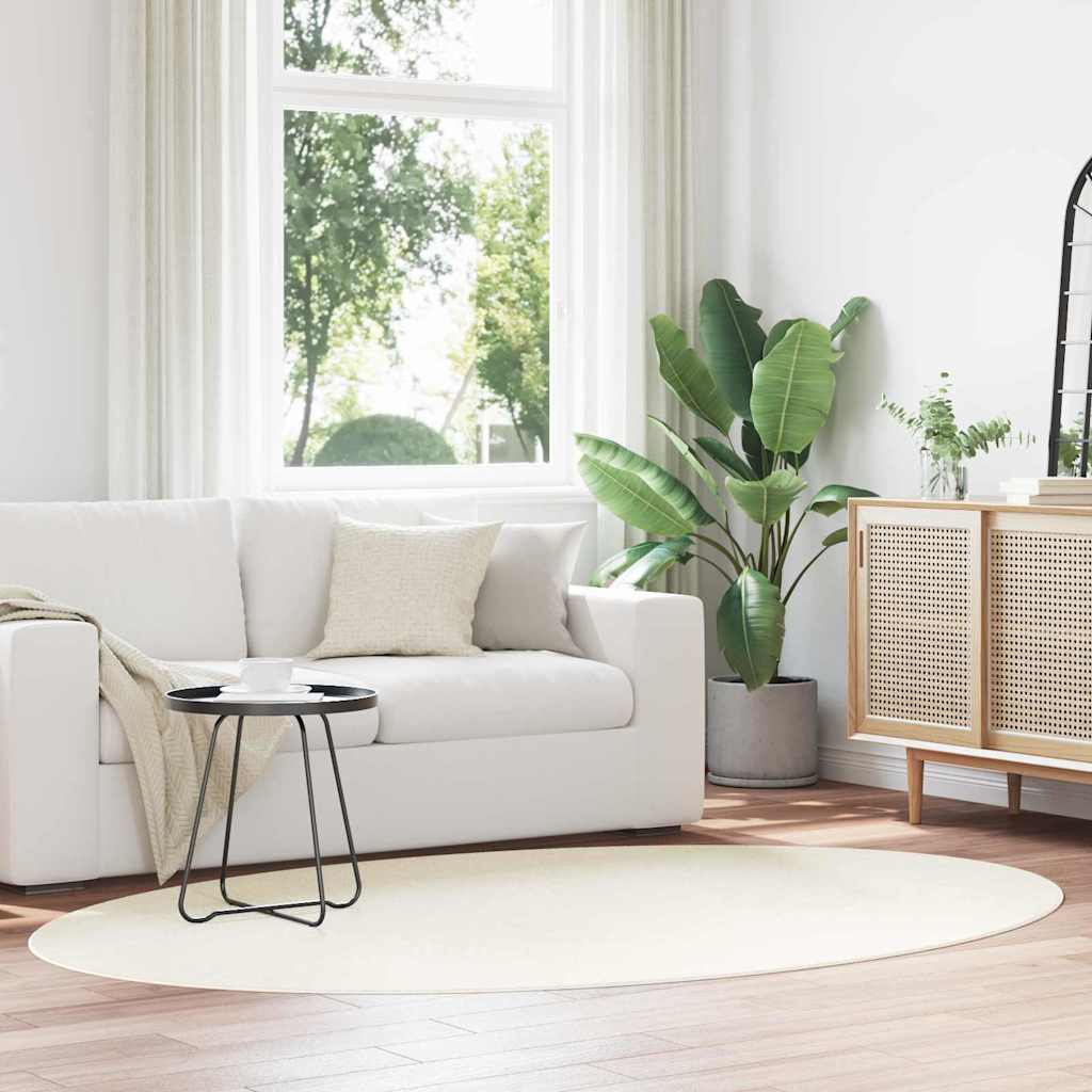 Χαλιά χώρου Ωοειδής HUARTE Κρεμ 160 x 230 cm 100% Πολυεστέρας - Pakobazaar