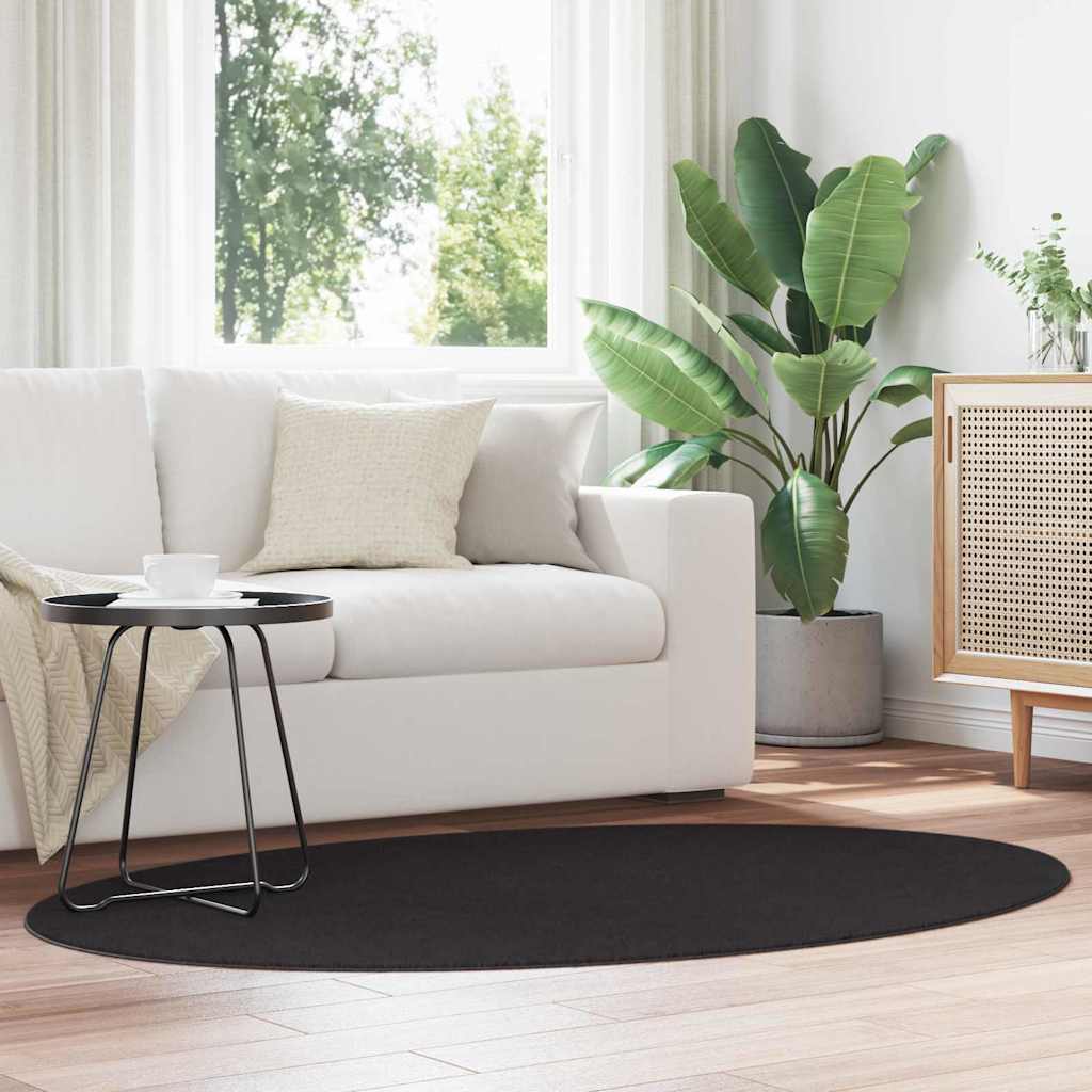 Χαλιά χώρου Ωοειδής HUARTE Μαύρο 120 x 170 cm 100% Πολυεστέρας - Pakobazaar
