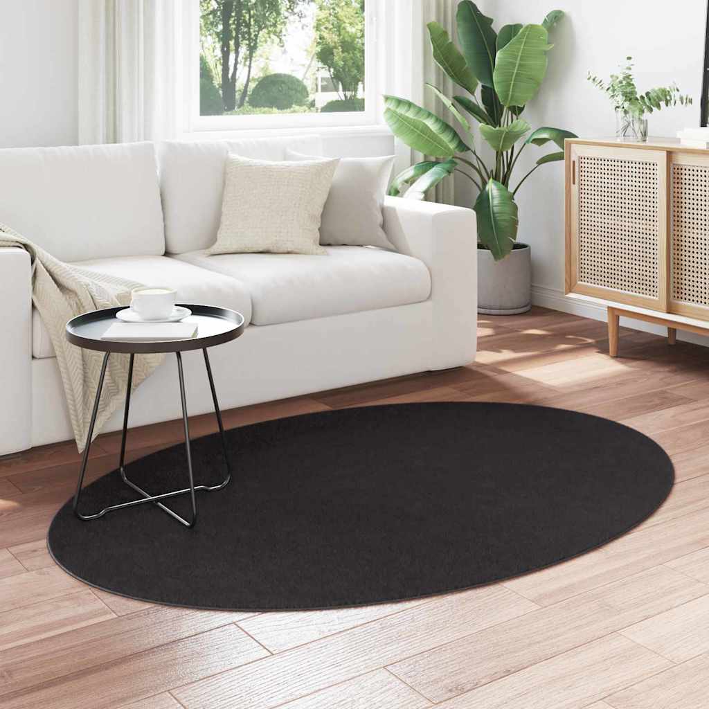 Χαλιά χώρου Ωοειδής HUARTE Μαύρο 120 x 170 cm 100% Πολυεστέρας - Pakobazaar