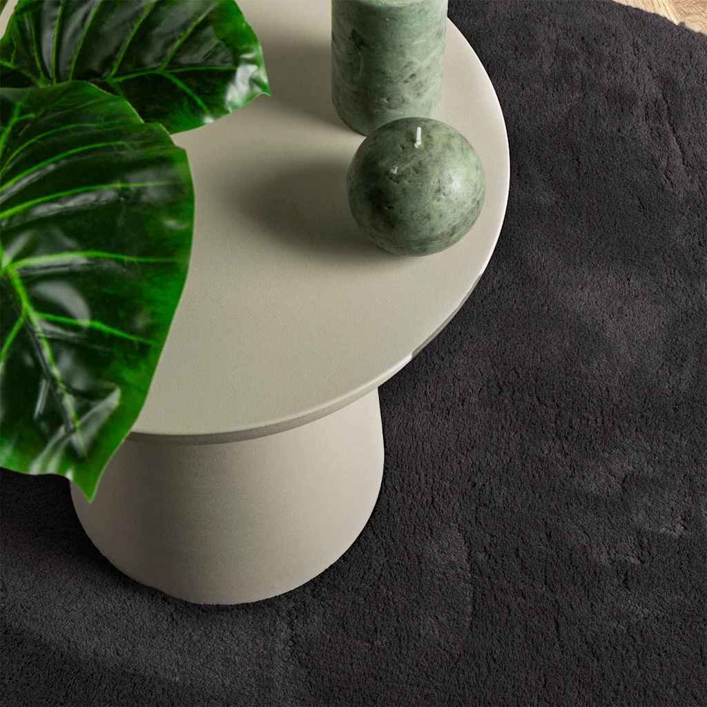 Χαλιά χώρου Ωοειδής HUARTE Μαύρο 140 x 200 cm 100% Πολυεστέρας - Pakobazaar