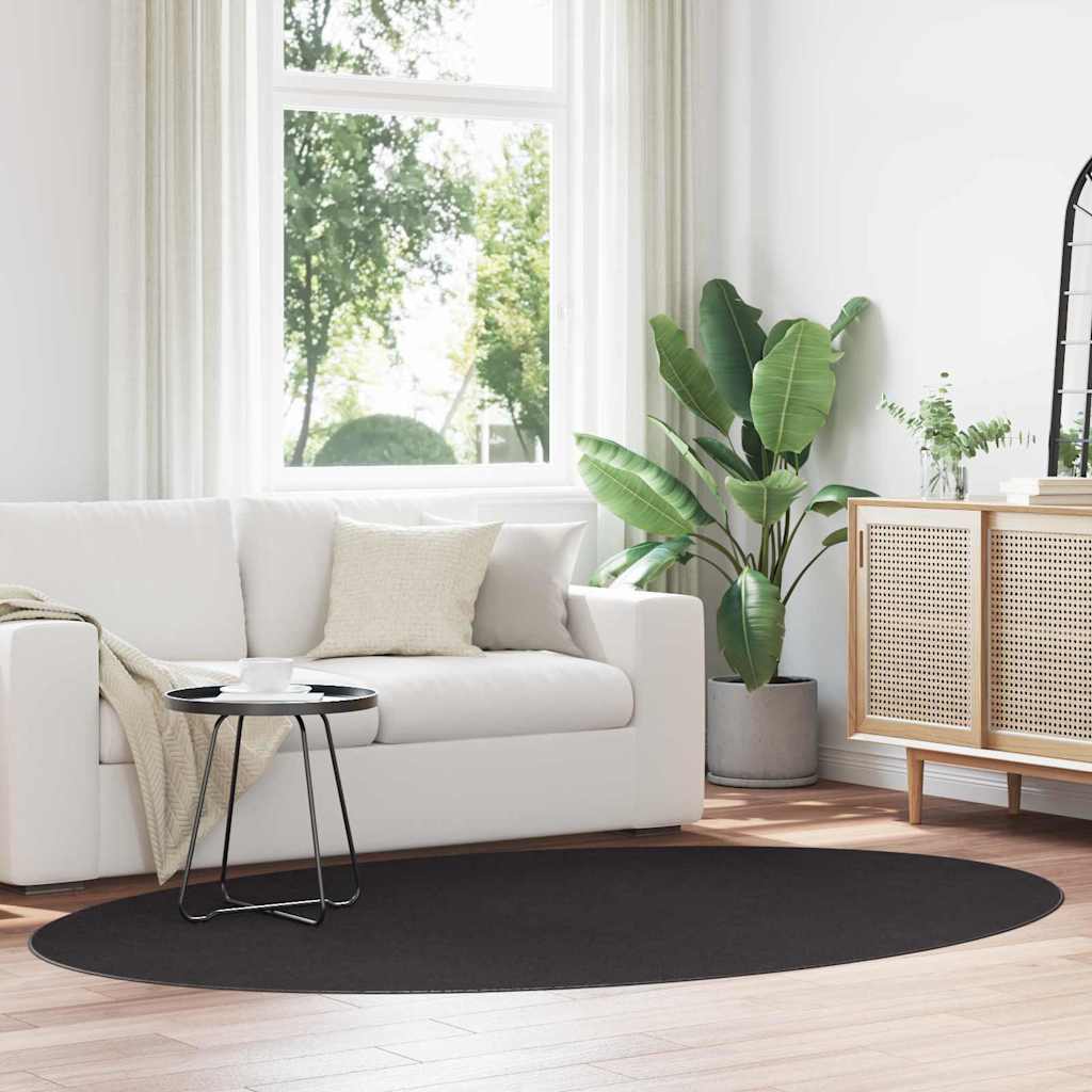 Χαλιά χώρου Ωοειδής HUARTE Μαύρο 160 x 230 cm 100% Πολυεστέρας - Pakobazaar