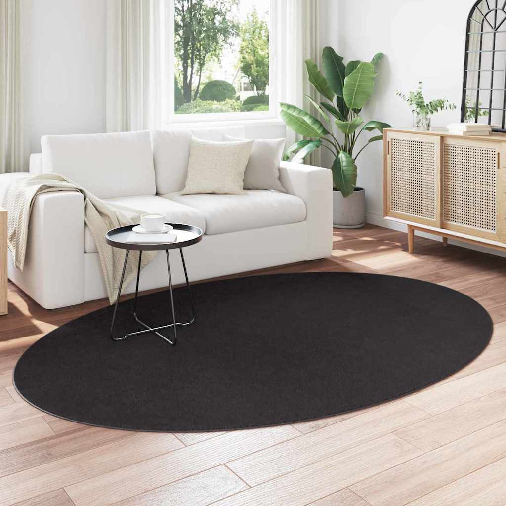Χαλιά χώρου Ωοειδής HUARTE Μαύρο 160 x 230 cm 100% Πολυεστέρας - Pakobazaar