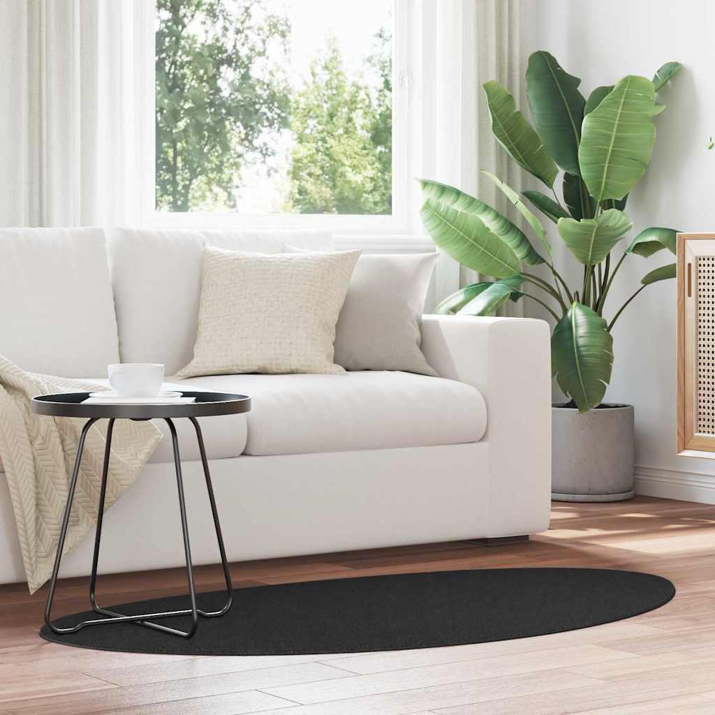 Χαλί HUARTE Μαύρο 80 x 150 cm Πολυεστέρας