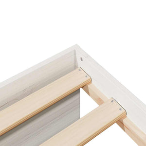 Κρεβάτι ημέρας χωρίς στρώμα Λευκό 75x190 cm Στερεό ξύλο πεύκο