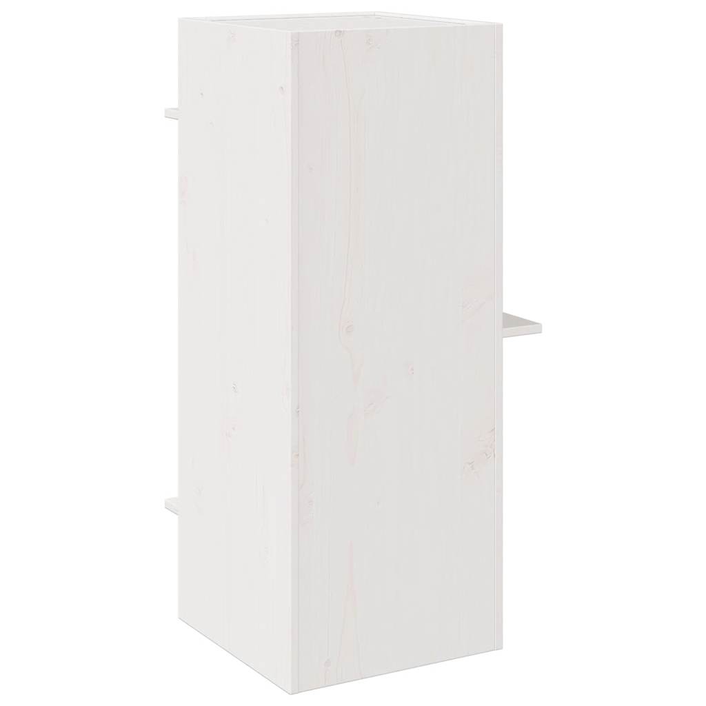 Σπίτι για γάτες Λευκό 43x43x90 cm από μασίφ ξύλο πεύκο
