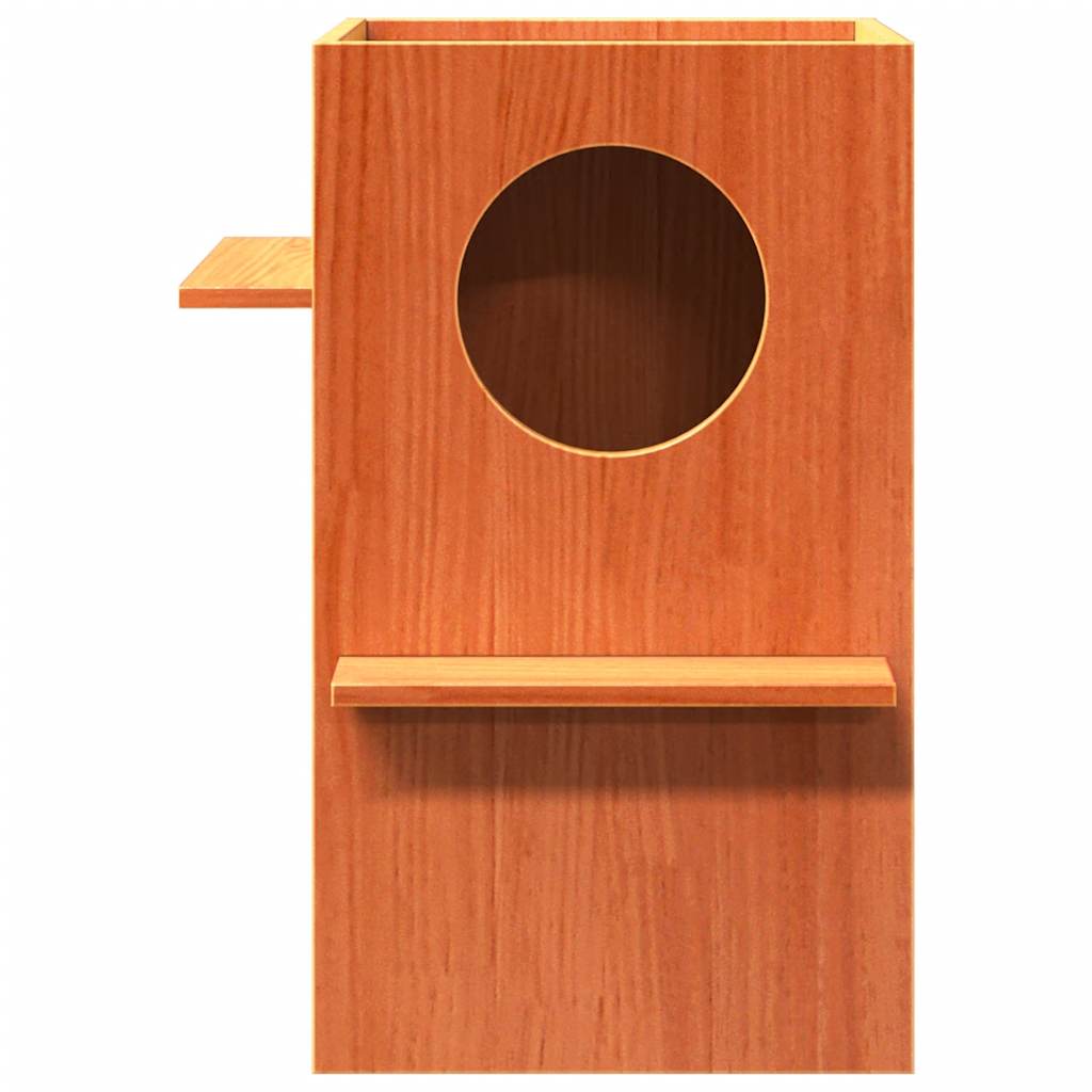 Σπίτι για γάτες Wax Brown 43x43x60 cm Στερεό ξύλο πεύκο