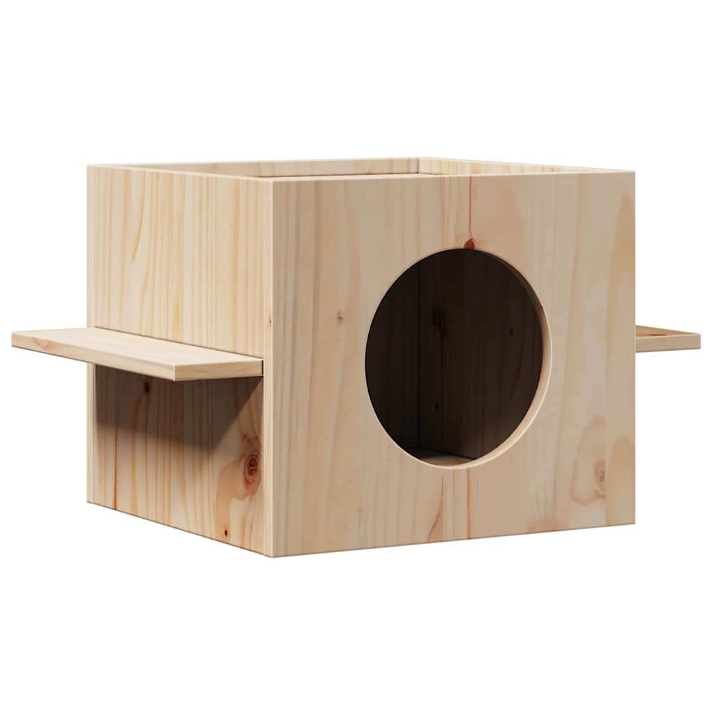 Σπίτι για γάτες 51x35x30 cm από μασίφ ξύλο πεύκο