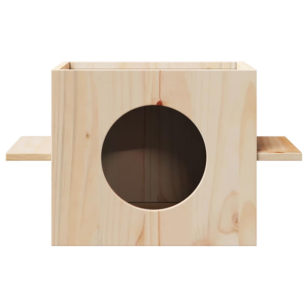 Σπίτι για γάτες 51x35x30 cm από μασίφ ξύλο πεύκο