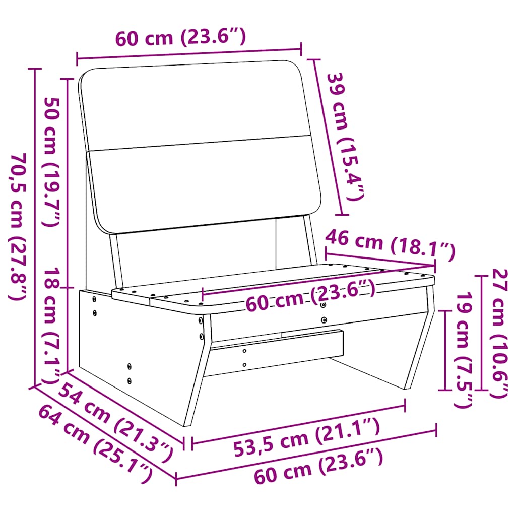 Καρέκλα κήπου  60x64x70,5 cm Πεύκο μασίφ ξύλο