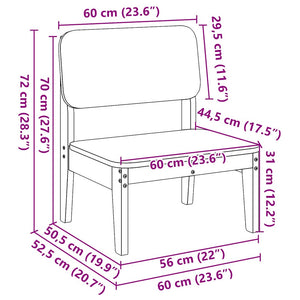 Καρέκλα κήπου  60x52,5x72 cm Πεύκο μασίφ ξύλο