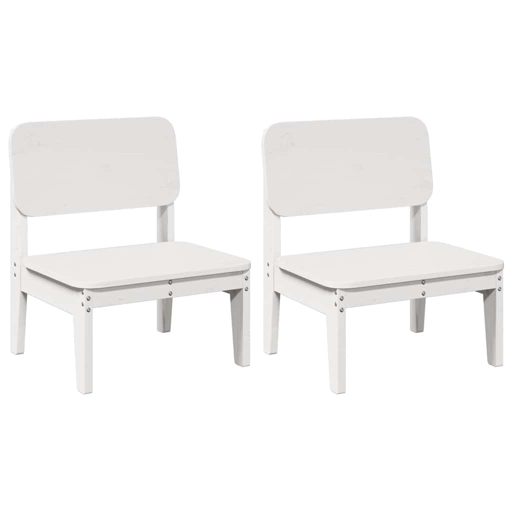 Καρέκλες κήπου 2 τεμάχια Λευκό 60x52,5x72 cm Ξύλο πεύκο μασίφ