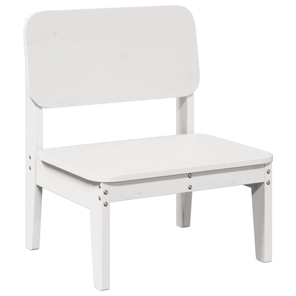 Καρέκλες κήπου 2 τεμάχια Λευκό 60x52,5x72 cm Ξύλο πεύκο μασίφ
