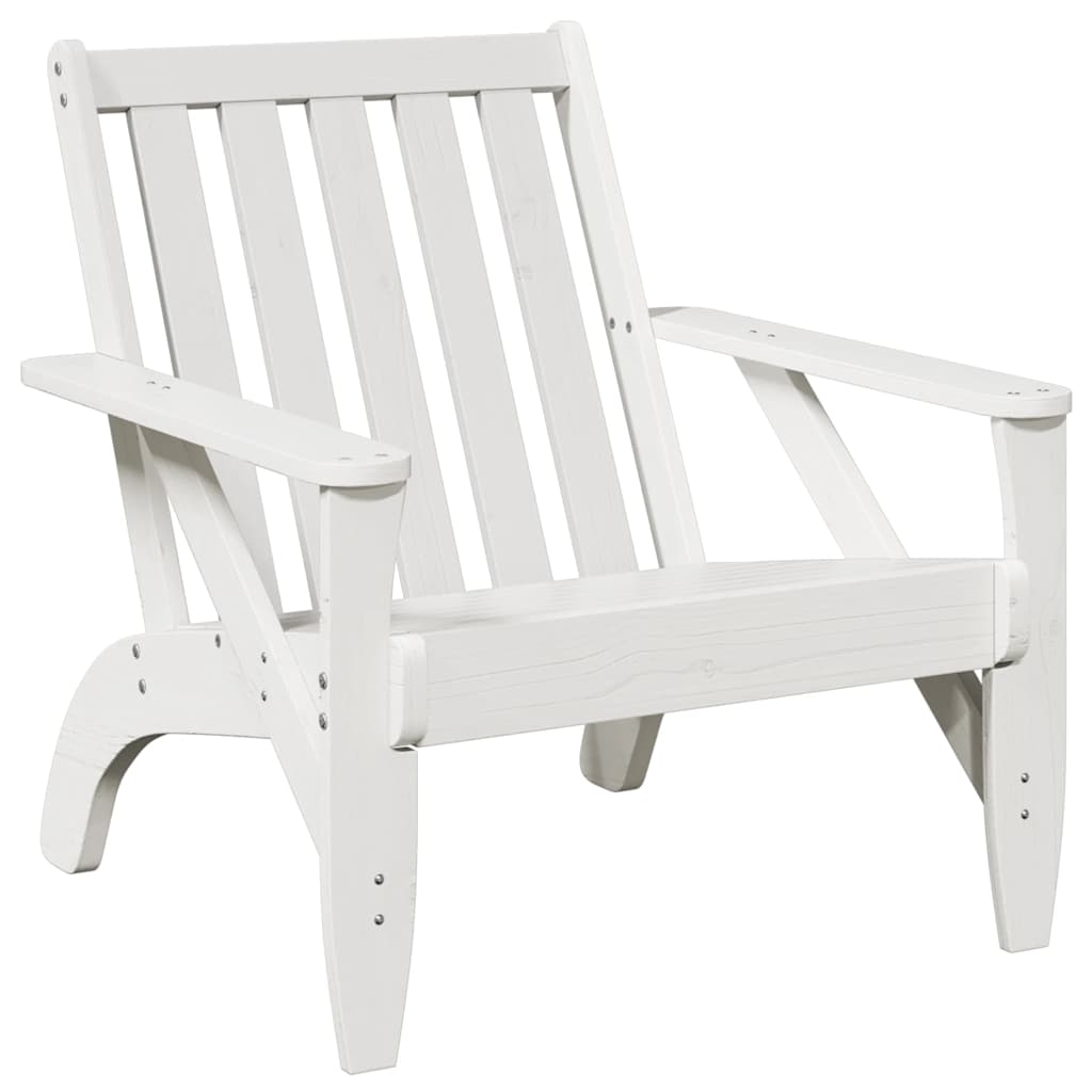 Καρέκλα κήπου Adirondack Λευκό 75x77x77 cm Στερεό ξύλο πεύκο