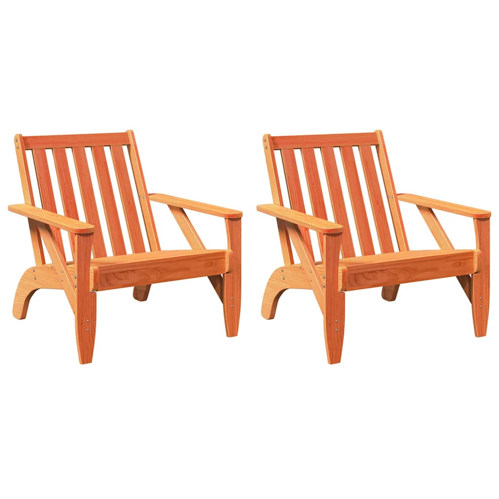 Καρέκλες Adirondack κήπου 2 τεμάχια κερί καφέ 75x77x77 cm