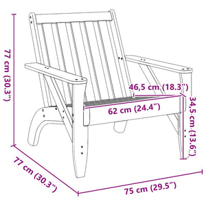 Καρέκλες Adirondack κήπου 2 τεμάχια κερί καφέ 75x77x77 cm