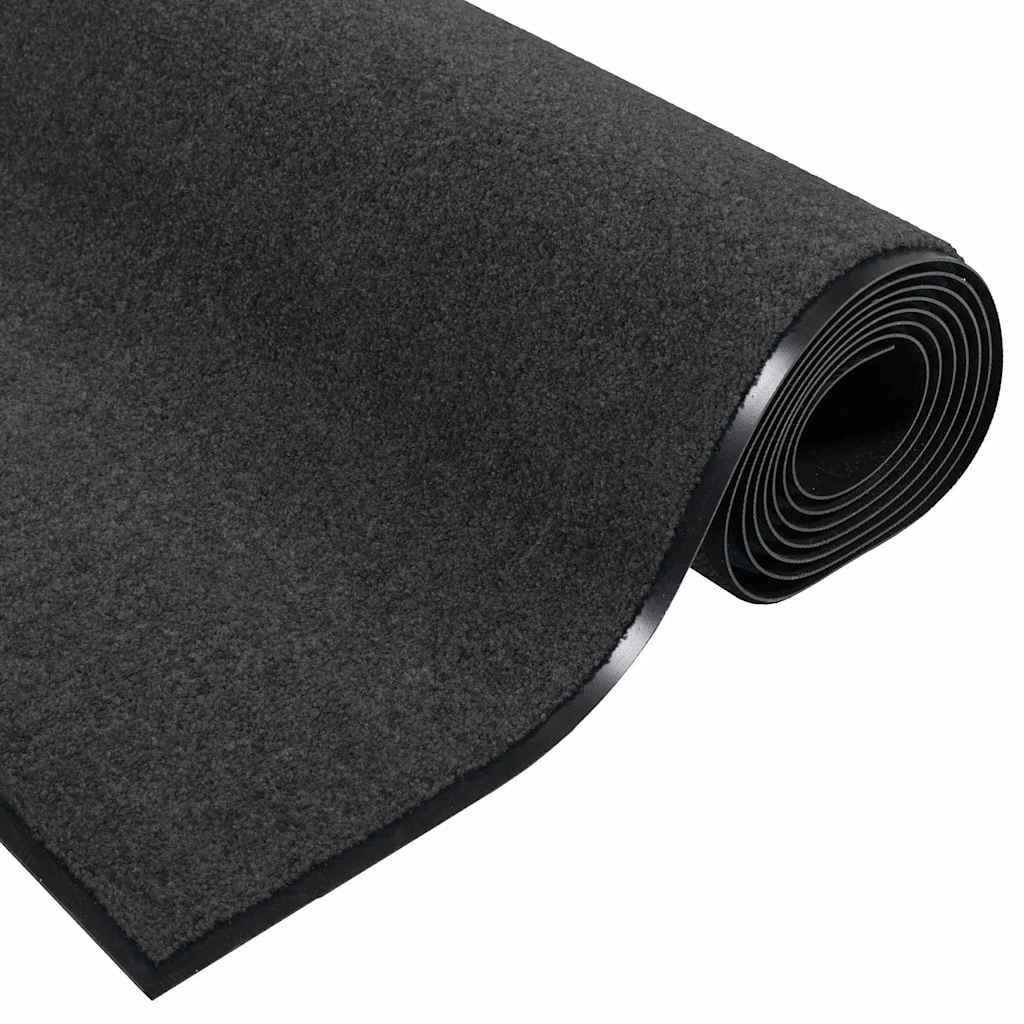 Χαλάκι Εξώπορτας Ανθρακί και Μαύρο 60 x 180 cm 100% Πολυαμίδιο