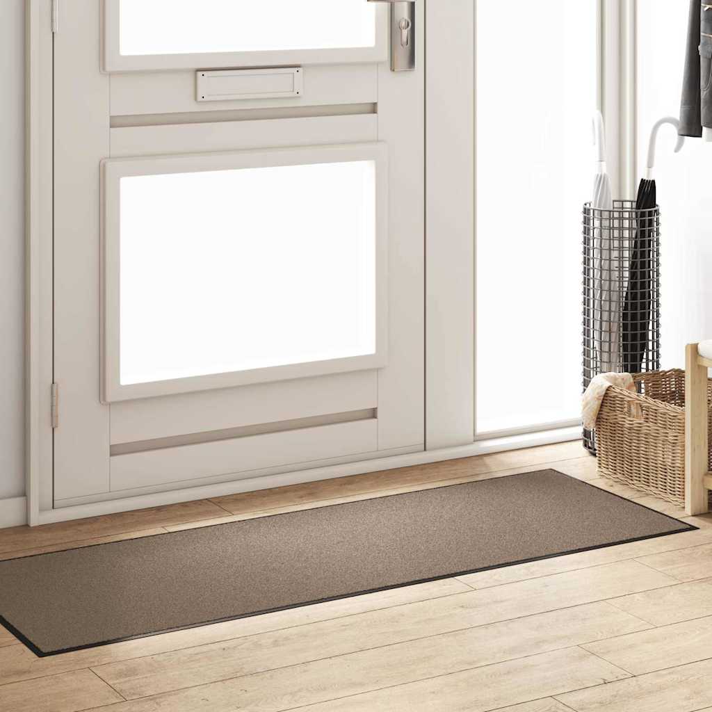 Χαλάκι Εξώπορτας Μπεζ και Μαύρο 60 x 180 cm 100% Πολυαμίδιο