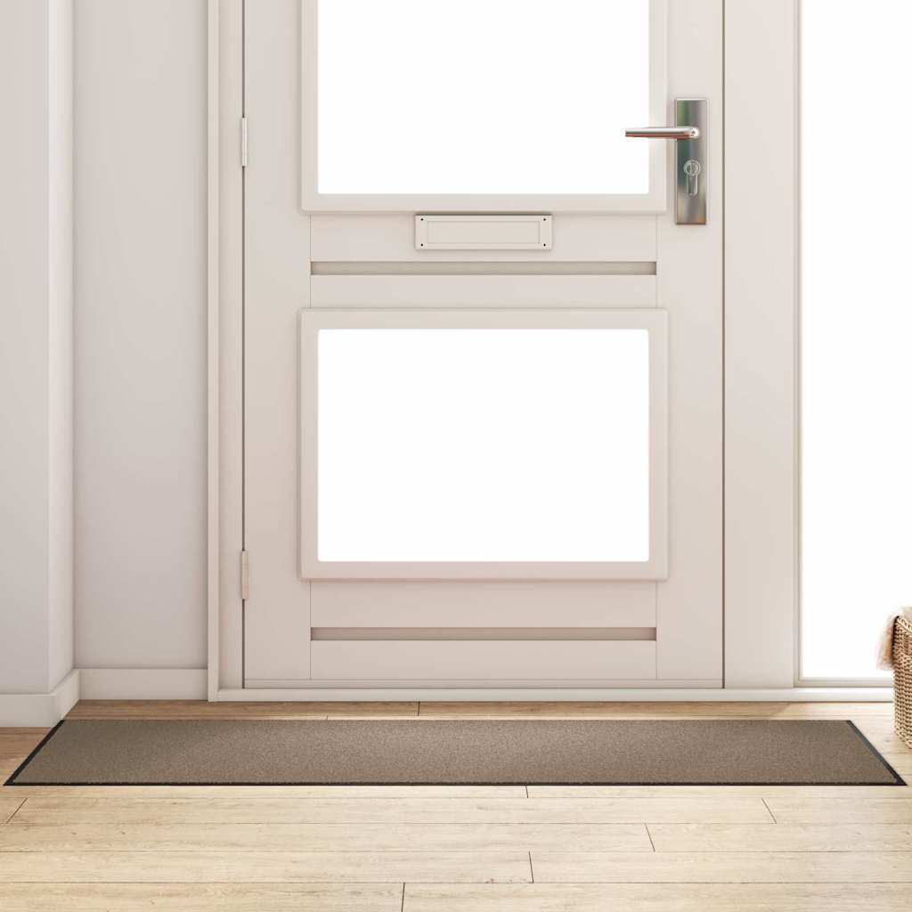 Χαλάκι Εξώπορτας Μπεζ και Μαύρο 60 x 180 cm 100% Πολυαμίδιο