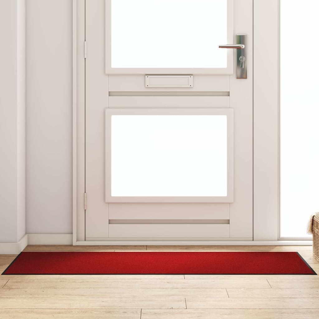 Χαλάκι Εξώπορτας Κόκκινο και Μαύρο 60 x 180 cm 100% Πολυαμίδιο