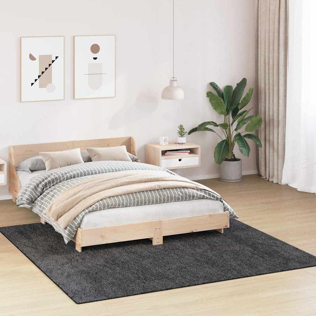 Αντιολισθητικό Σαγκί Χαλάκι Σκούρο γκρι 200 x 200 cm PP