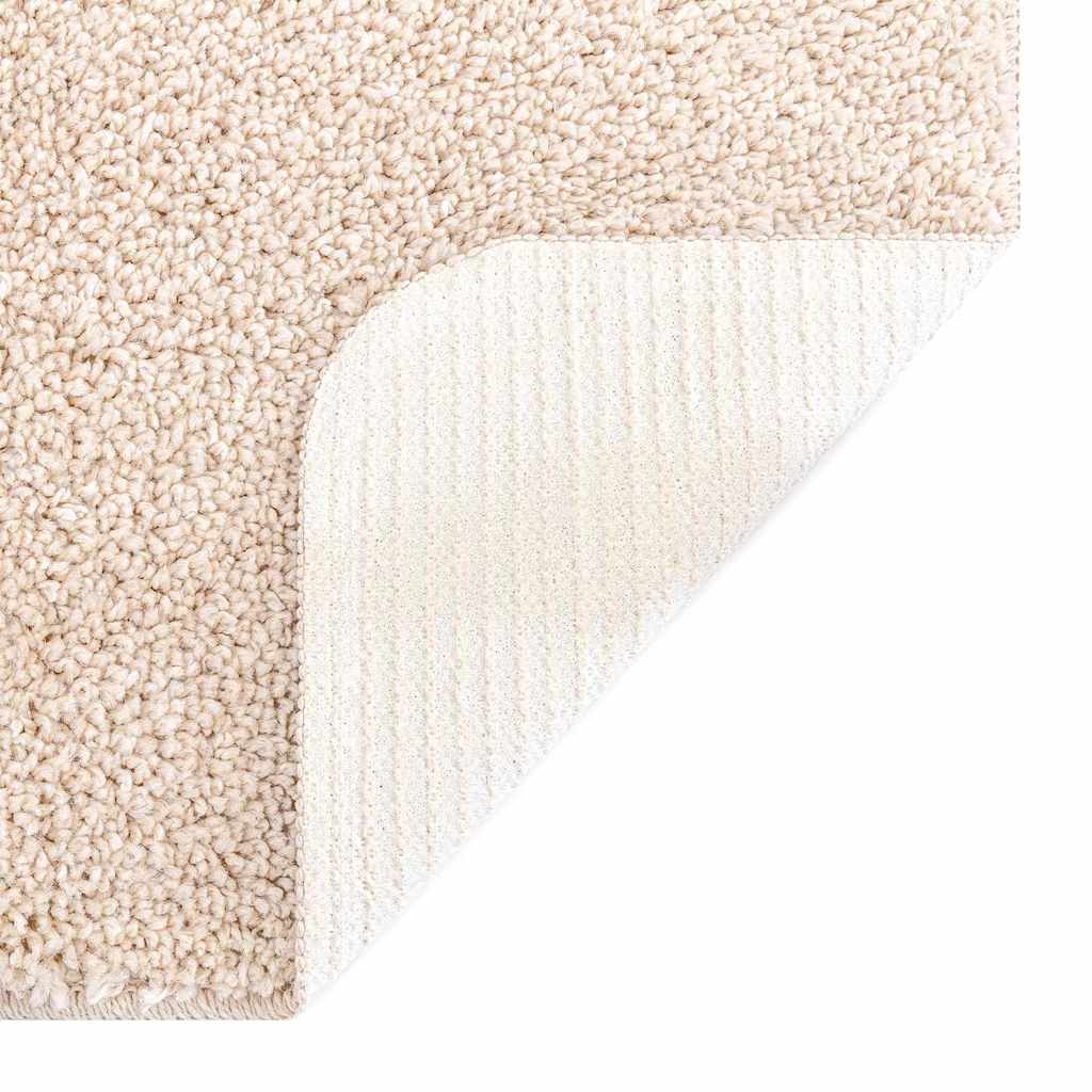 Αντιολισθητικό Σαγκί Χαλάκι Κρεμ 120 x 120 cm PP - Pakobazaar