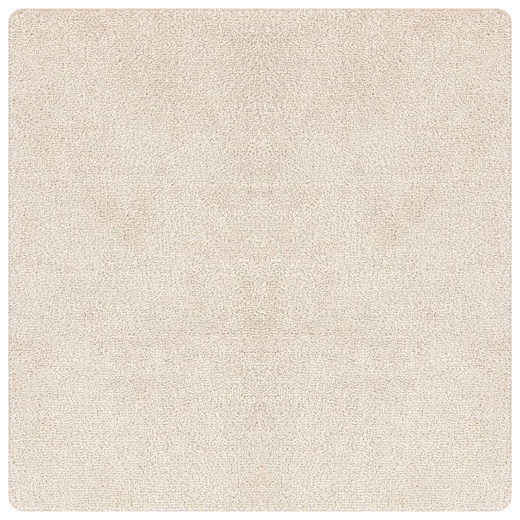 Αντιολισθητικό Σαγκί Χαλάκι Κρεμ 120 x 120 cm PP - Pakobazaar