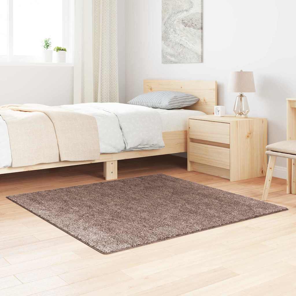 Αντιολισθητικό Σαγκί Χαλάκι Καφέ 120 x 120 cm PP