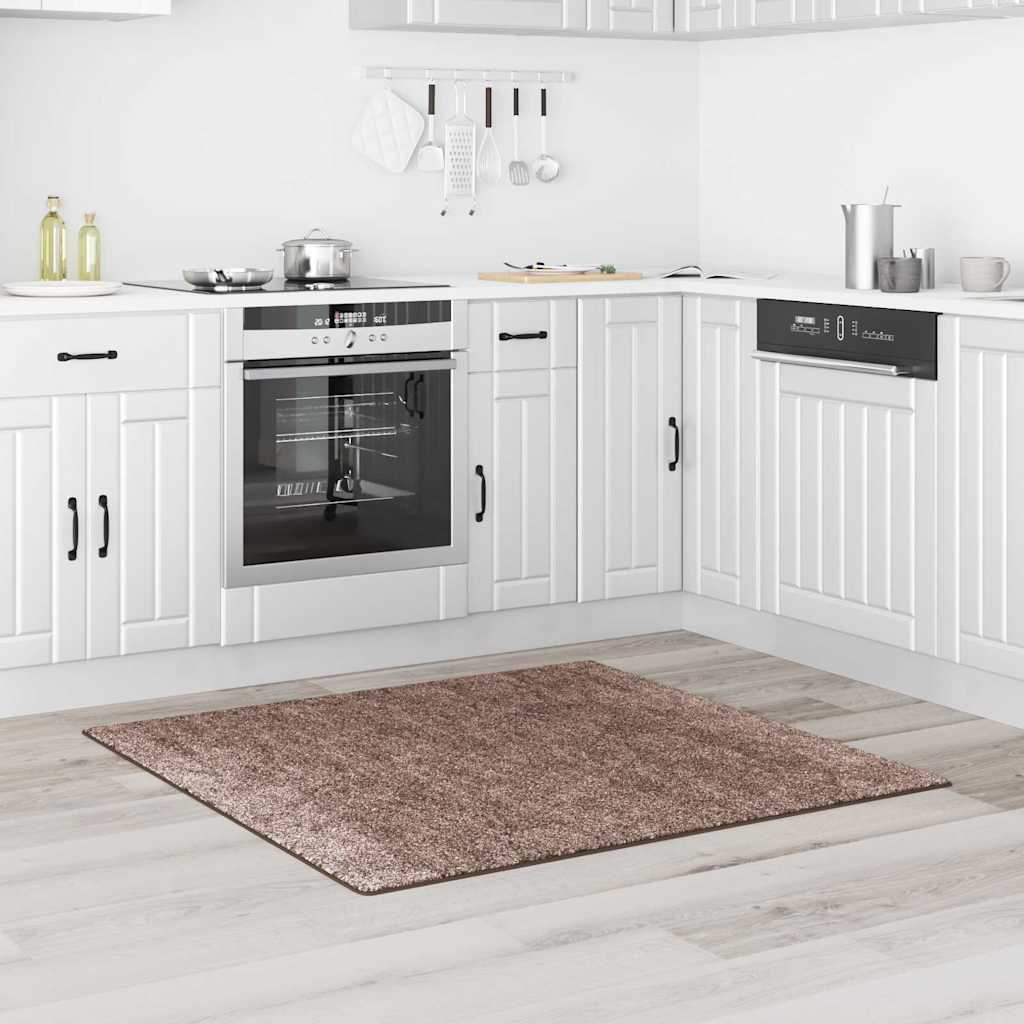 Αντιολισθητικό Σαγκί Χαλάκι Καφέ 120 x 120 cm PP