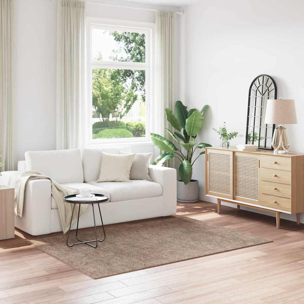 Αντιολισθητικό Σαγκί Χαλάκι Καφέ 140 x 200 cm PP - Pakobazaar