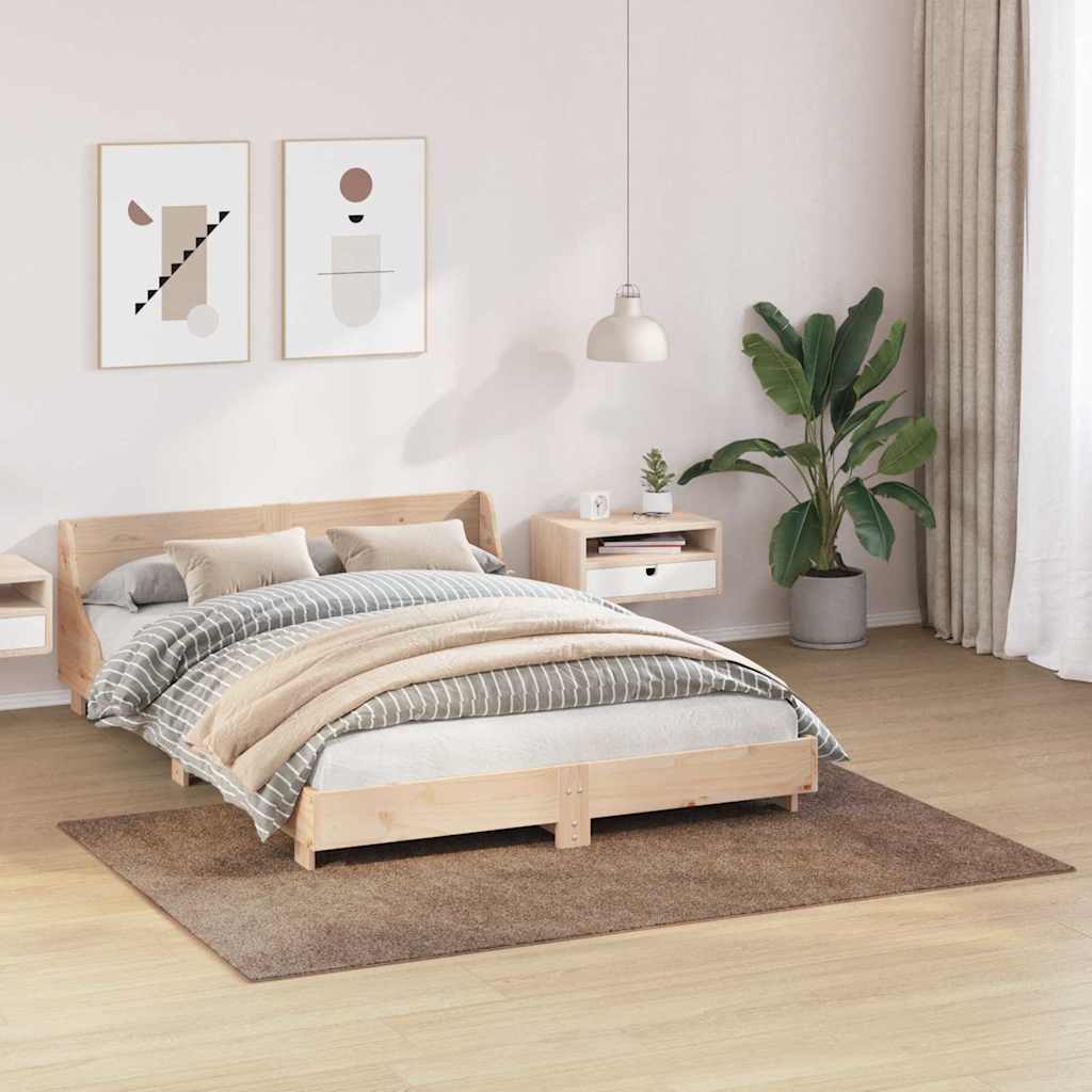 Αντιολισθητικό Σαγκί Χαλάκι Καφέ 140 x 200 cm PP - Pakobazaar