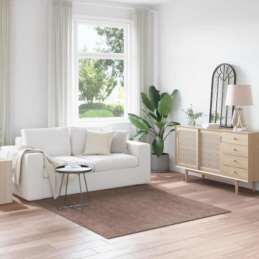 Αντιολισθητικό Σαγκί Χαλάκι Καφέ 160 x 160 cm PP - Pakobazaar