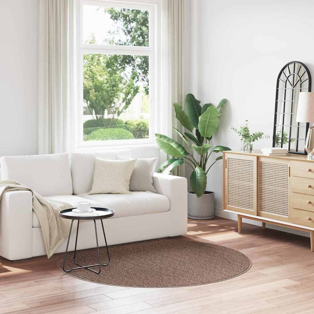 Αντιολισθητικό Σαγκί Χαλάκι Καφέ 160 x 160 cm PP - Pakobazaar