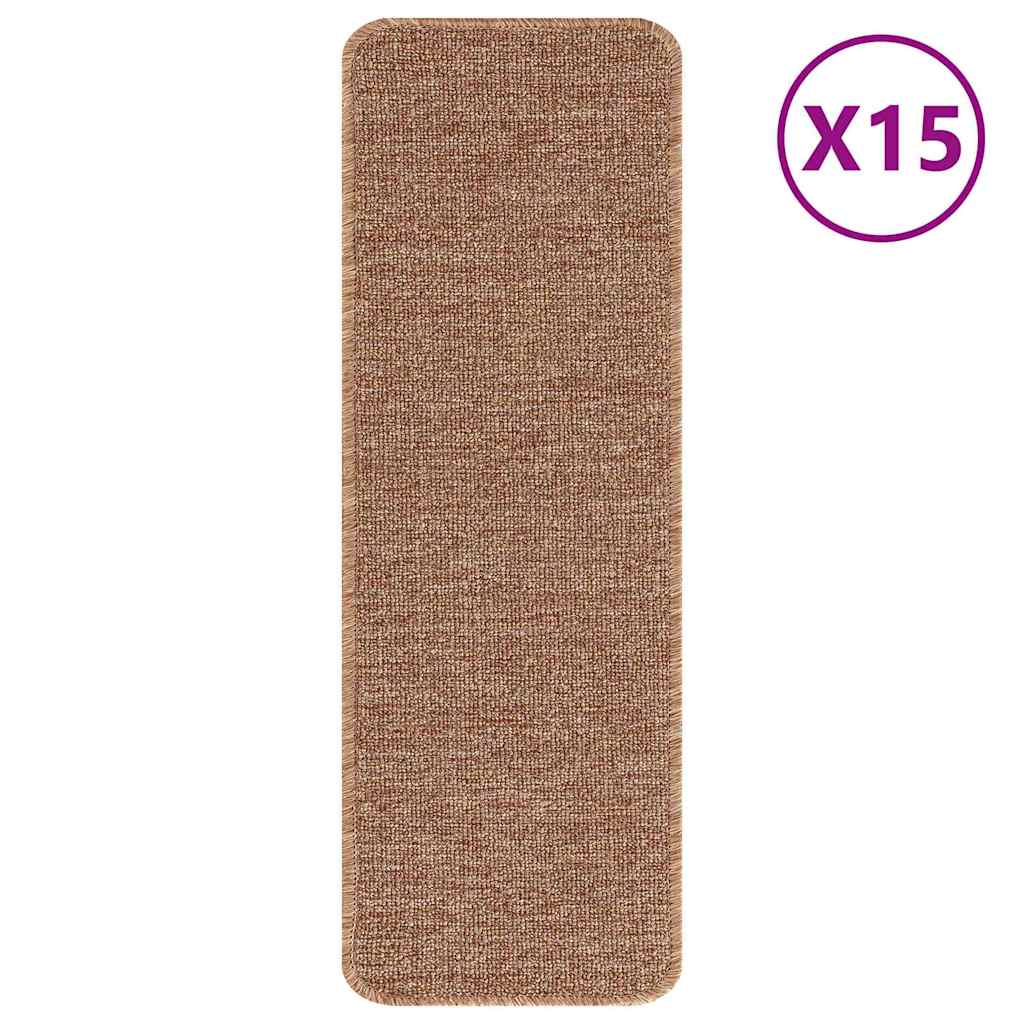 Χαλιά Σκαλοπατιών Αντιολισθητικά 15 pcs Κίτρινο 60 x 25 cm PP
