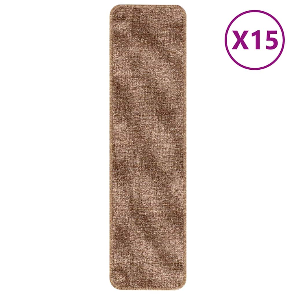 Χαλιά Σκαλοπατιών Αντιολισθητικά 15 pcs Κίτρινο 75 x 20 cm PP