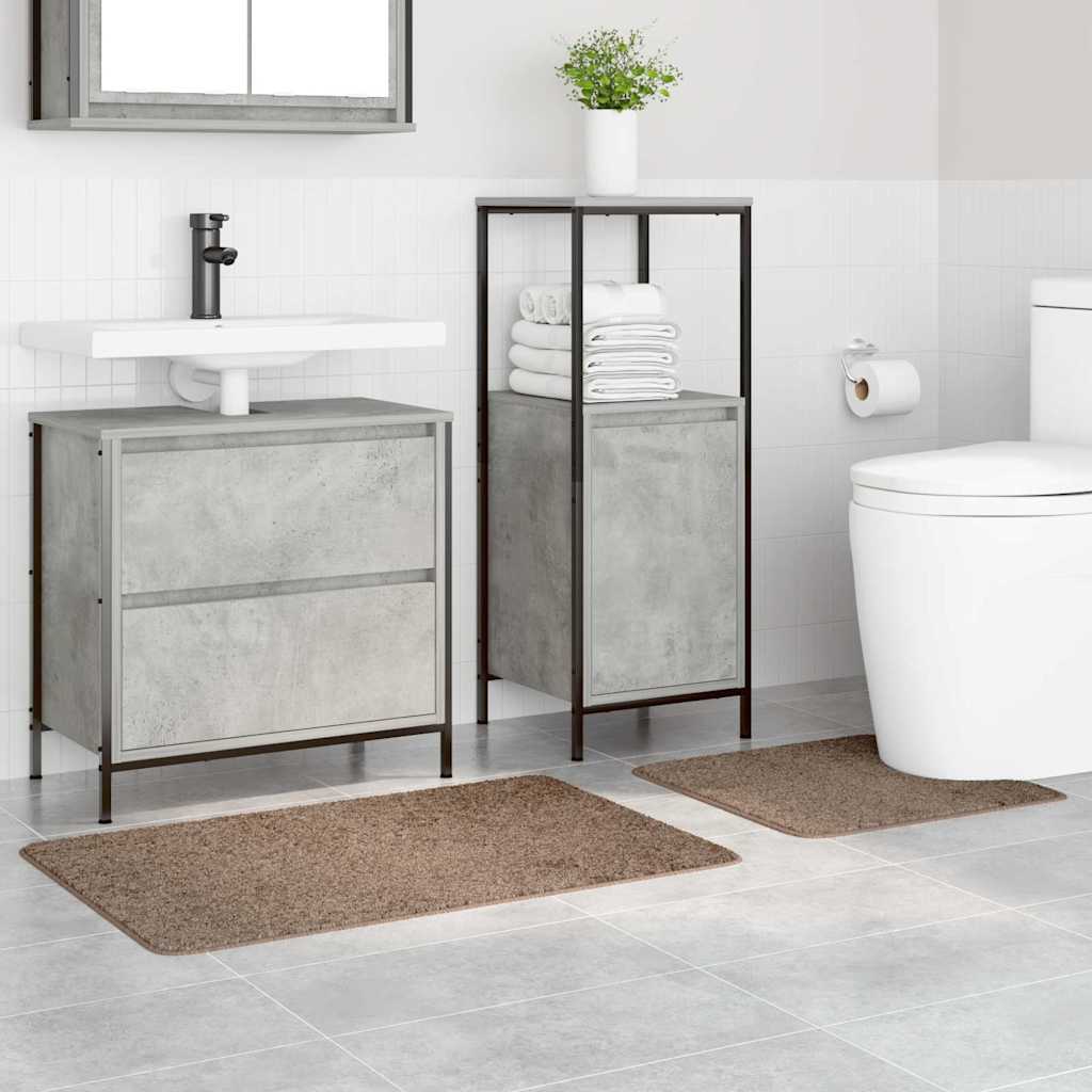 Σετ Μάτ Μπάνιου Αντιολισθητικό 2 pcs Καφέ PP