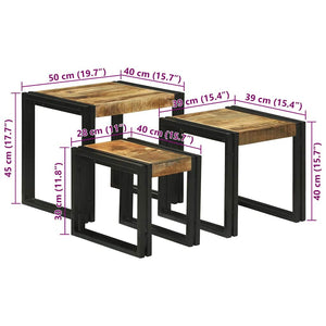 Τραπέζι Σαλονιού με Στηρίγματα 3 pcs Καφέ και Μαύρο - Pakobazaar