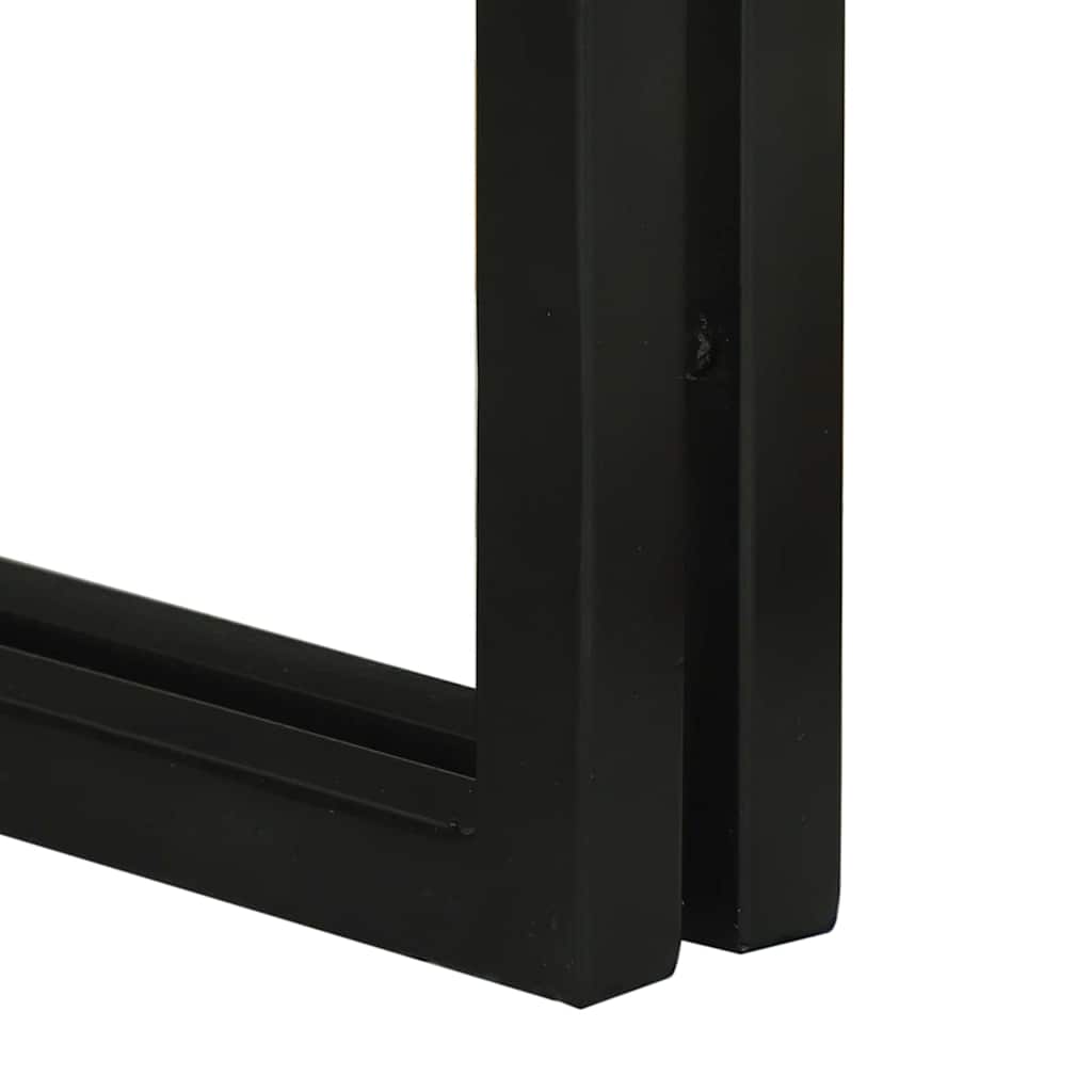 Τραπέζι Σαλονιού με Στηρίγματα 3 pcs Καφέ και Μαύρο