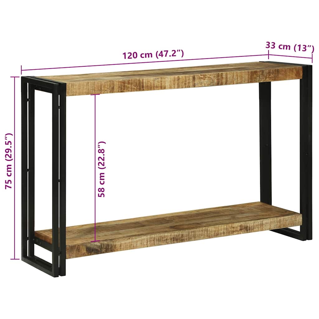 Τραπέζι κονσόλας Καφέ 120 x 33 x 75 εκ Στερεό ξύλο μάνγκο - Pakobazaar