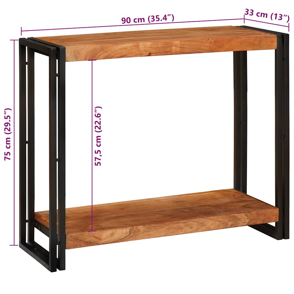 Τραπέζι κονσόλας Καφέ 90 x 33 x 75 εκ Στερεό Ξύλο Ακακίας