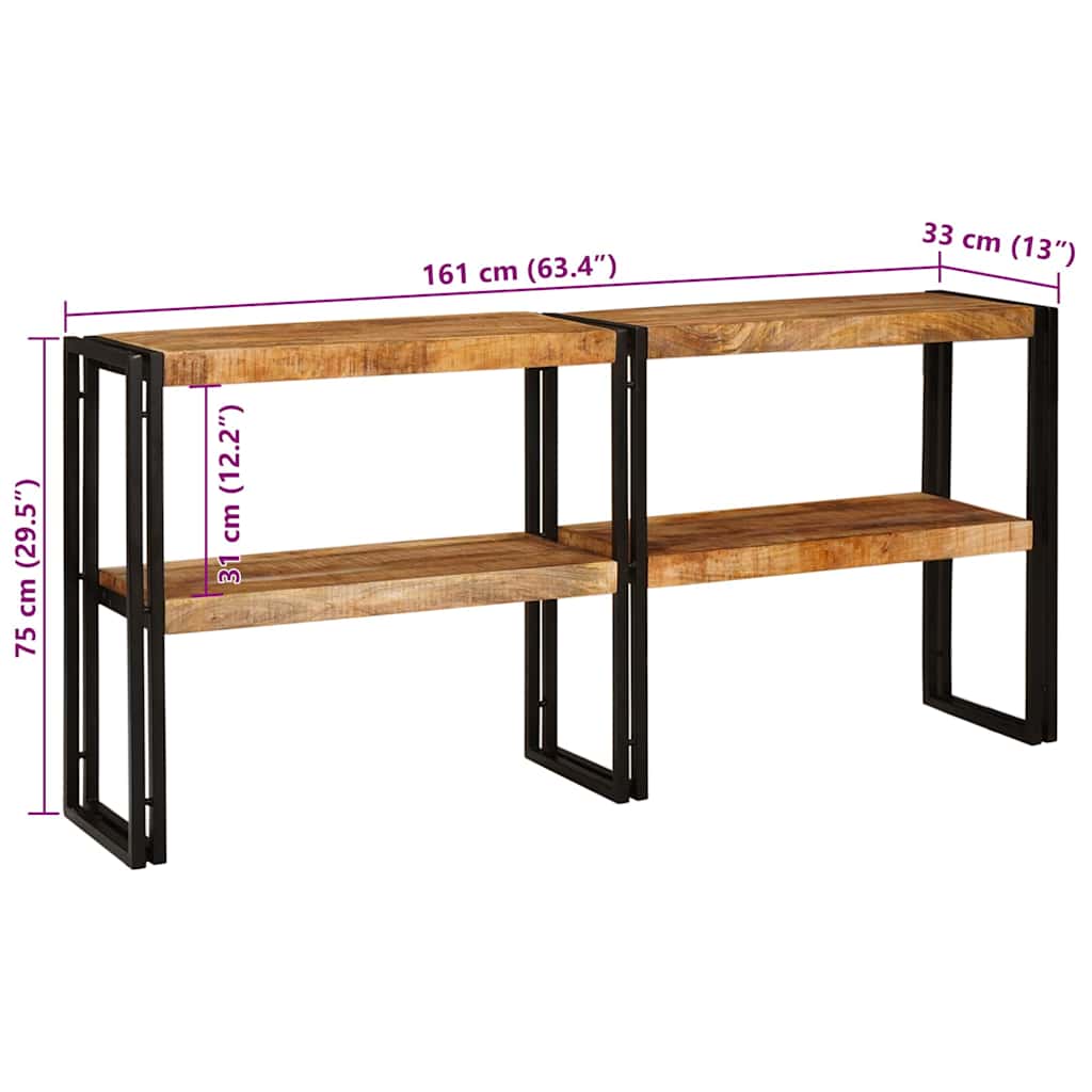 Τραπέζι κονσόλας Καφέ 160 x 33 x 75 εκ. Στερεό ξύλο μάνγκο