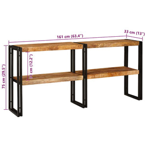 Τραπέζι κονσόλας Καφέ 160 x 33 x 75 εκ. Στερεό ξύλο μάνγκο