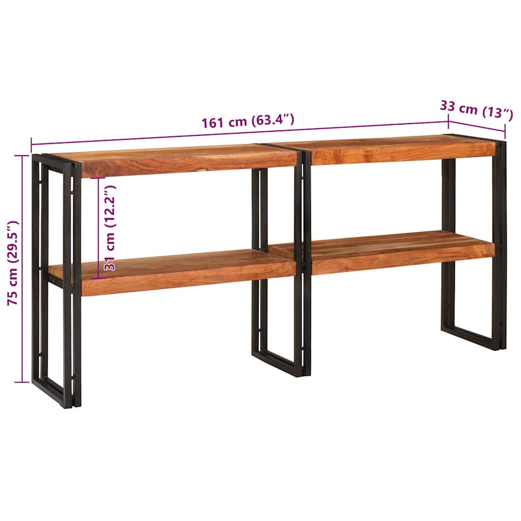 Τραπέζι κονσόλας Καφέ 160 x 33 x 75 εκ. Στερεό Ξύλο Ακακίας - Pakobazaar
