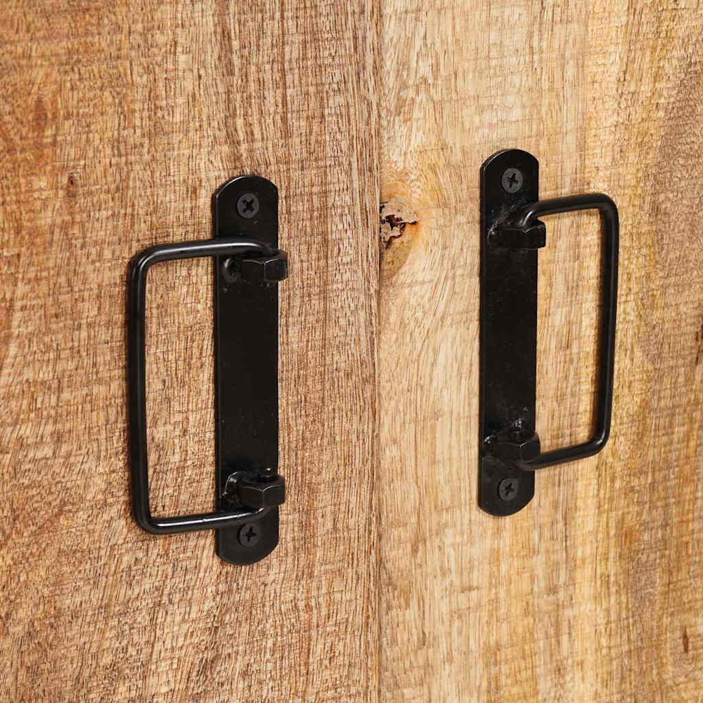 Highboard με Πόρτες Στερεό ακατέργαστο ξύλο μάνγκο και μέταλλο - Pakobazaar