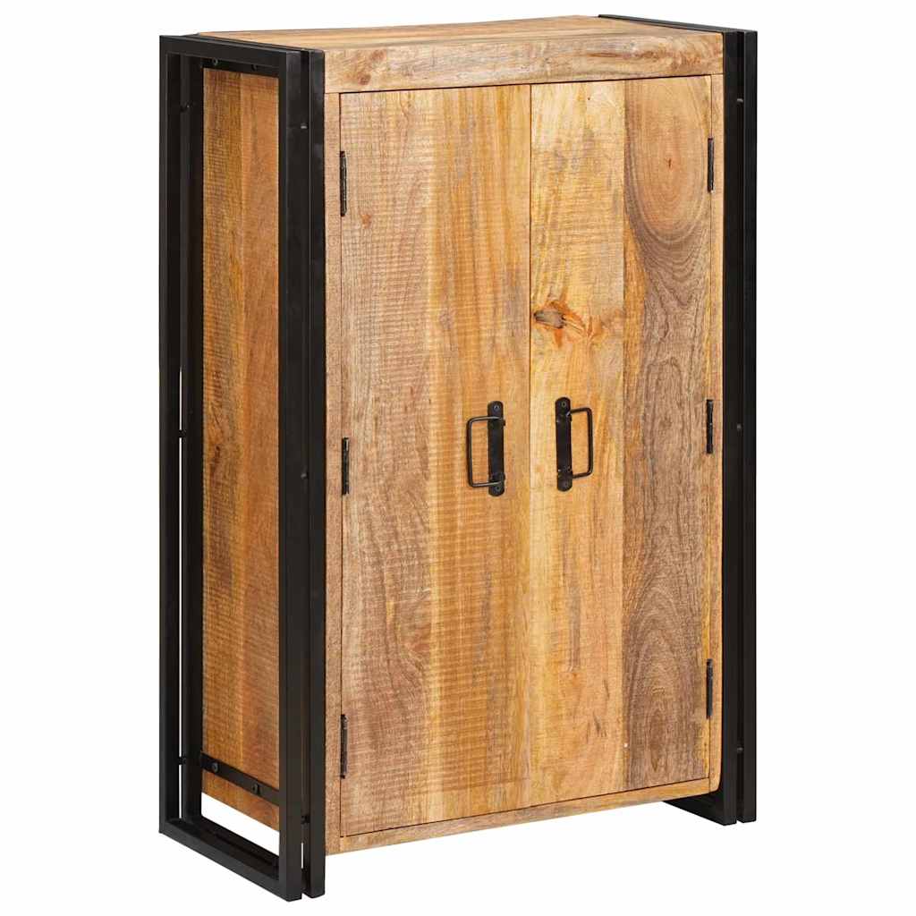 Highboard με Πόρτες Στερεό ακατέργαστο ξύλο μάνγκο και μέταλλο - Pakobazaar