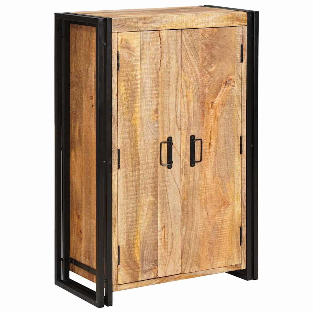 Highboard με Πόρτες Στερεό ακατέργαστο ξύλο μάνγκο και μέταλλο - Pakobazaar