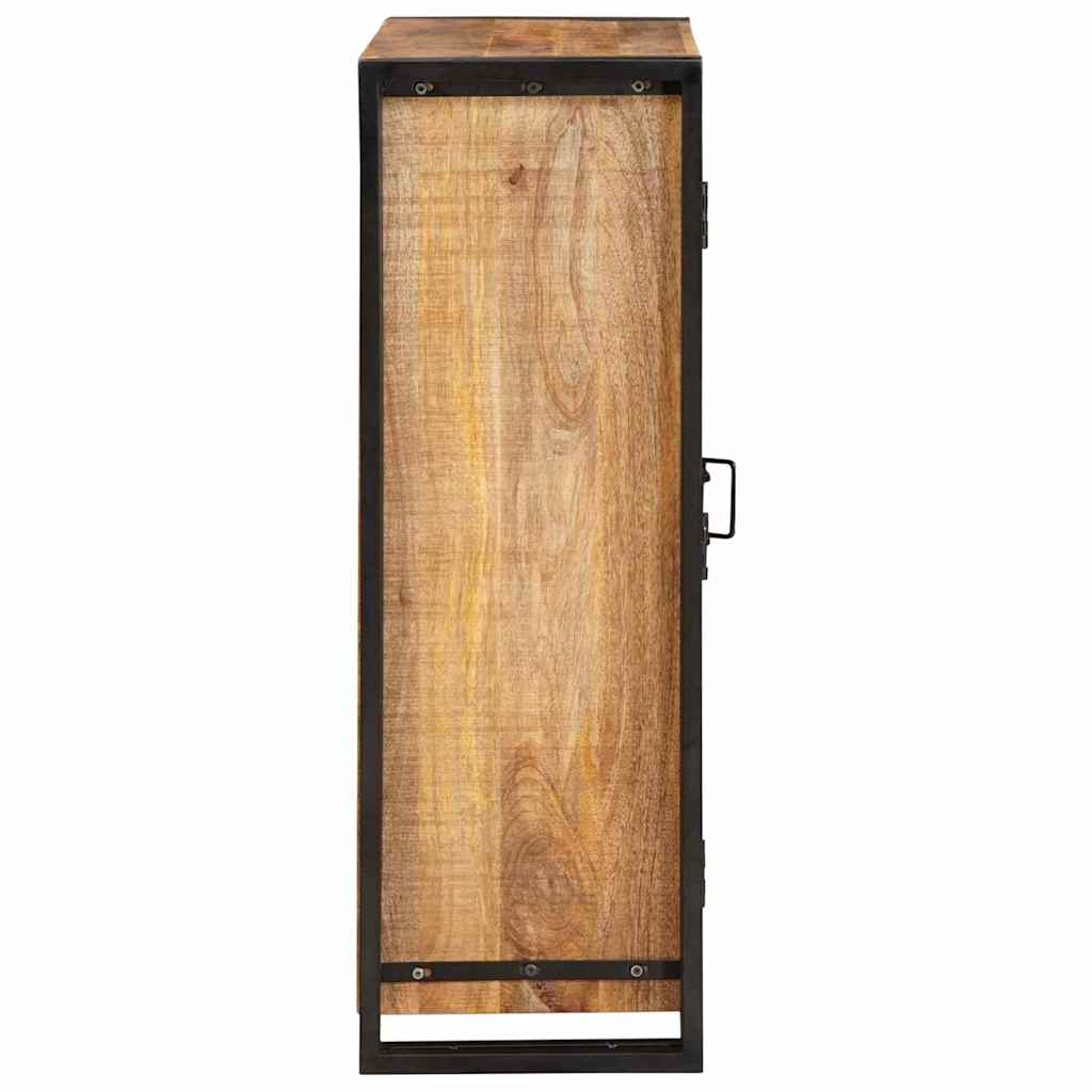Highboard με Πόρτες Στερεό ακατέργαστο ξύλο μάνγκο και μέταλλο - Pakobazaar