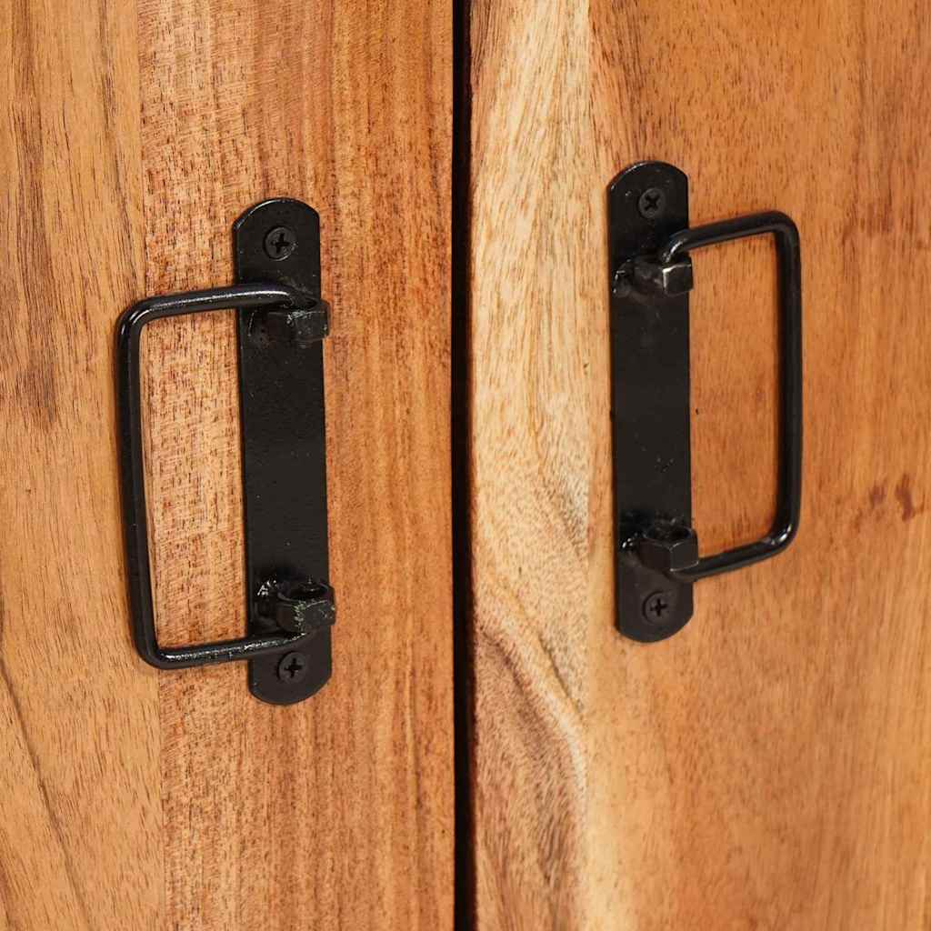 Highboard με Πόρτες Καφέ Μασίφ ξύλο ακακίας και μέταλλο - Pakobazaar