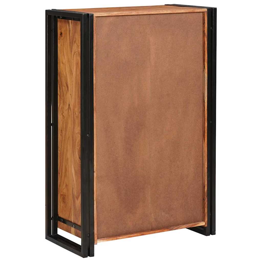 Highboard με Πόρτες Καφέ Μασίφ ξύλο ακακίας και μέταλλο - Pakobazaar