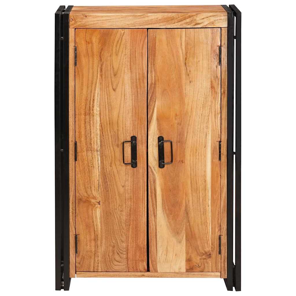 Highboard με Πόρτες Καφέ Μασίφ ξύλο ακακίας και μέταλλο - Pakobazaar